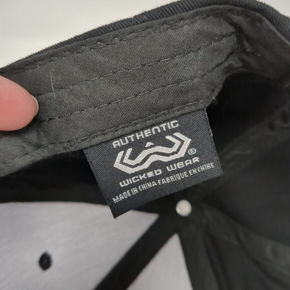 Bodybuilding Snapback Hat Black One Size Adjustable Embroidered Wicked Wear - Picture 9 of 10